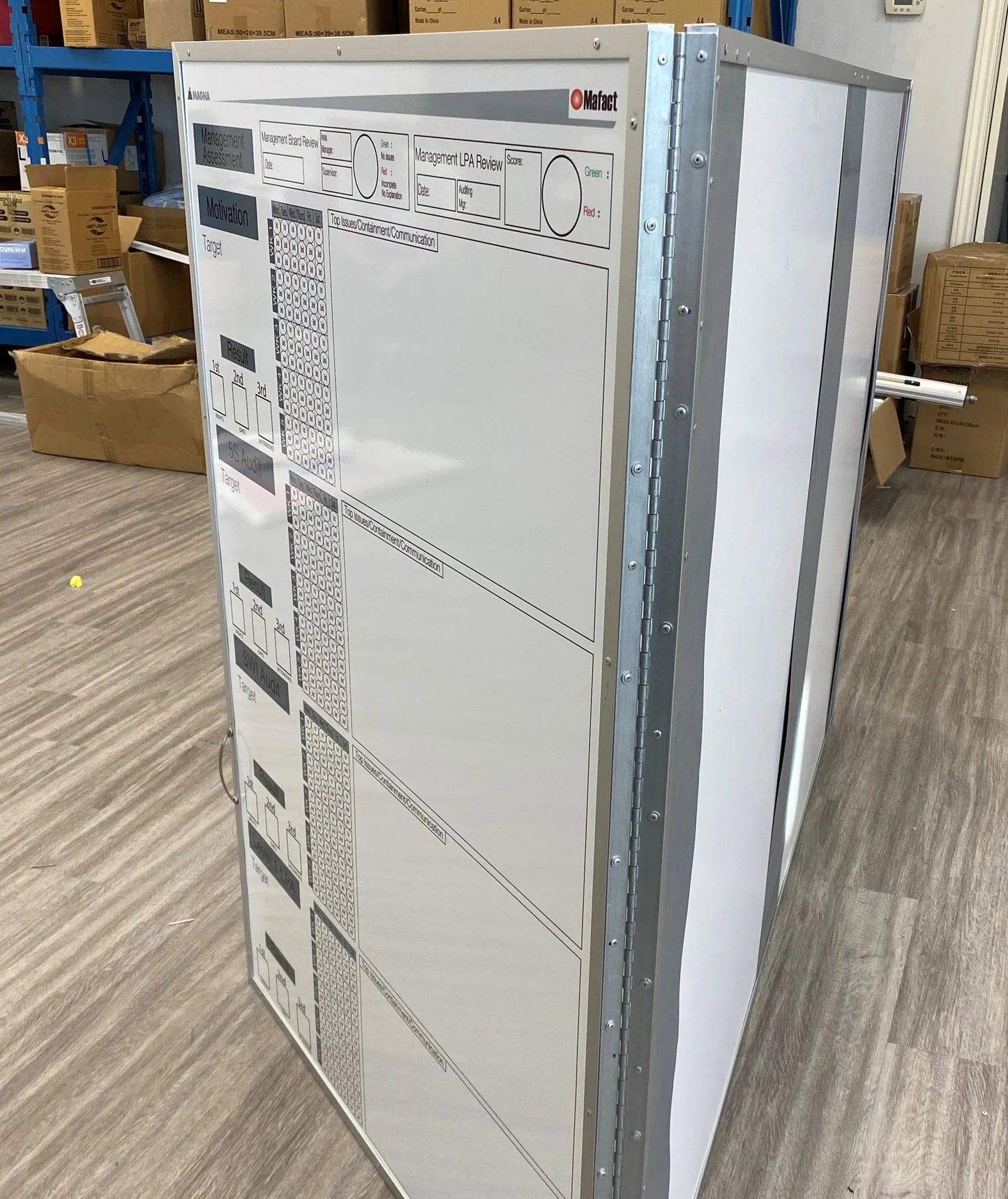 3-Panel Tri Board - Industrial Grade Magnetic Dry Erase Whiteboard (Custom Printed, Free Design) - CYANvisuals