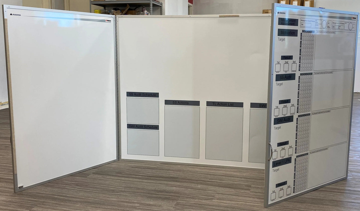3-Panel Tri Board - Industrial Grade Magnetic Dry Erase Whiteboard (Custom Printed, Free Design) - CYANvisuals