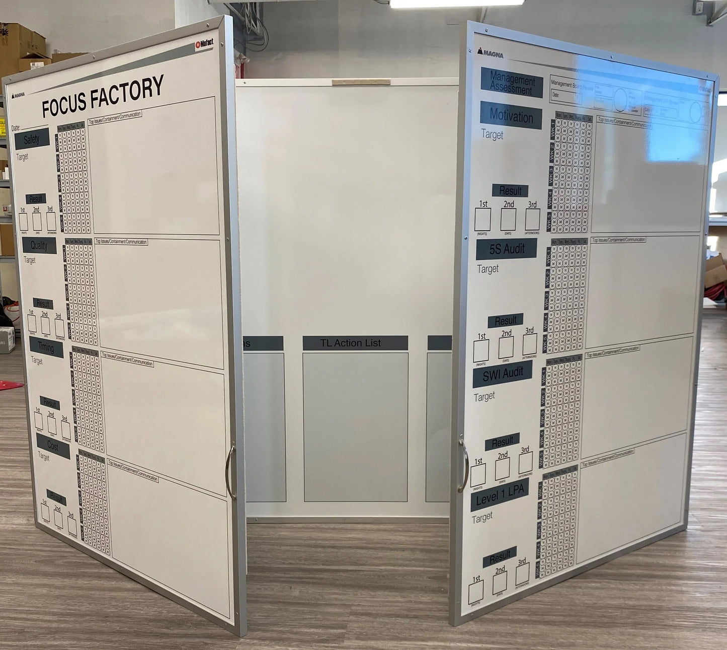 3-Panel Tri Board - Industrial Grade Magnetic Dry Erase Whiteboard (Custom Printed, Free Design) - CYANvisuals