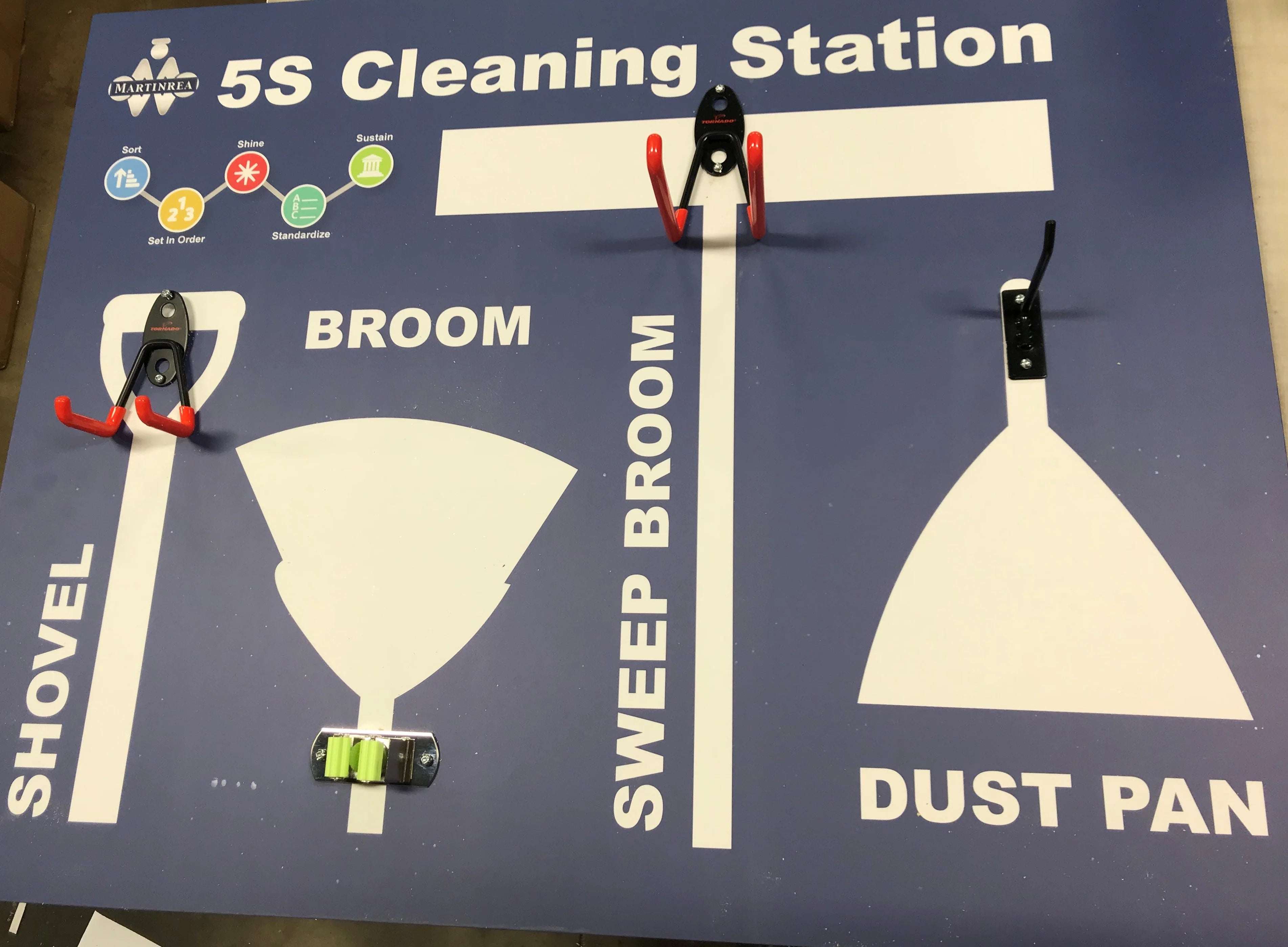 5S Shadow Board 42"x72" - Housekeeping Station - Hooks Included (Customize For Free) - CYANvisuals