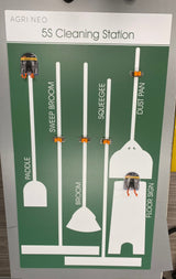 5S Shadow Board 42"x72" - Housekeeping Station - Hooks Included (Customize For Free) - CYANvisuals