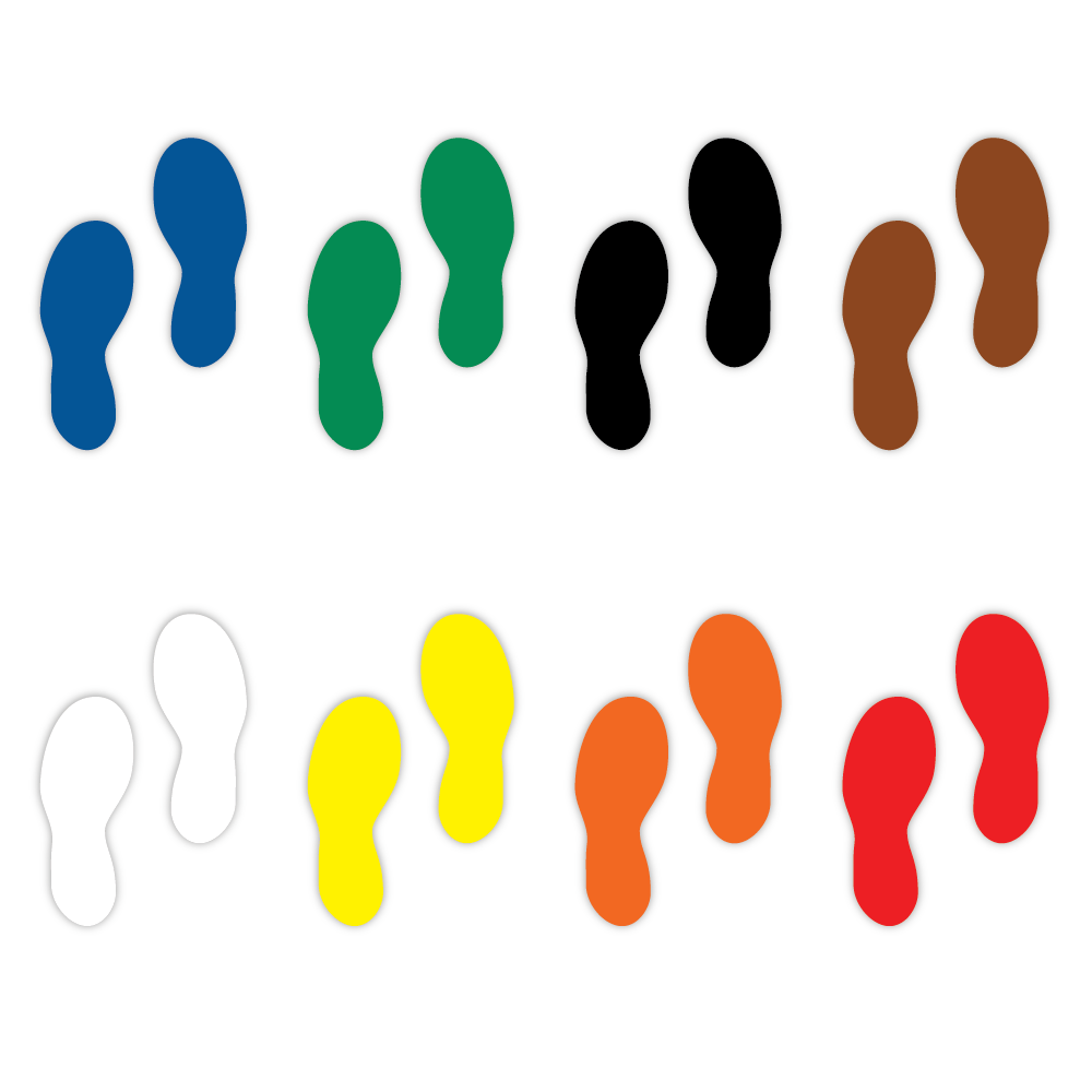 5S/Lean Markers: "Foot steps" (Pack of 12) - CYANvisuals