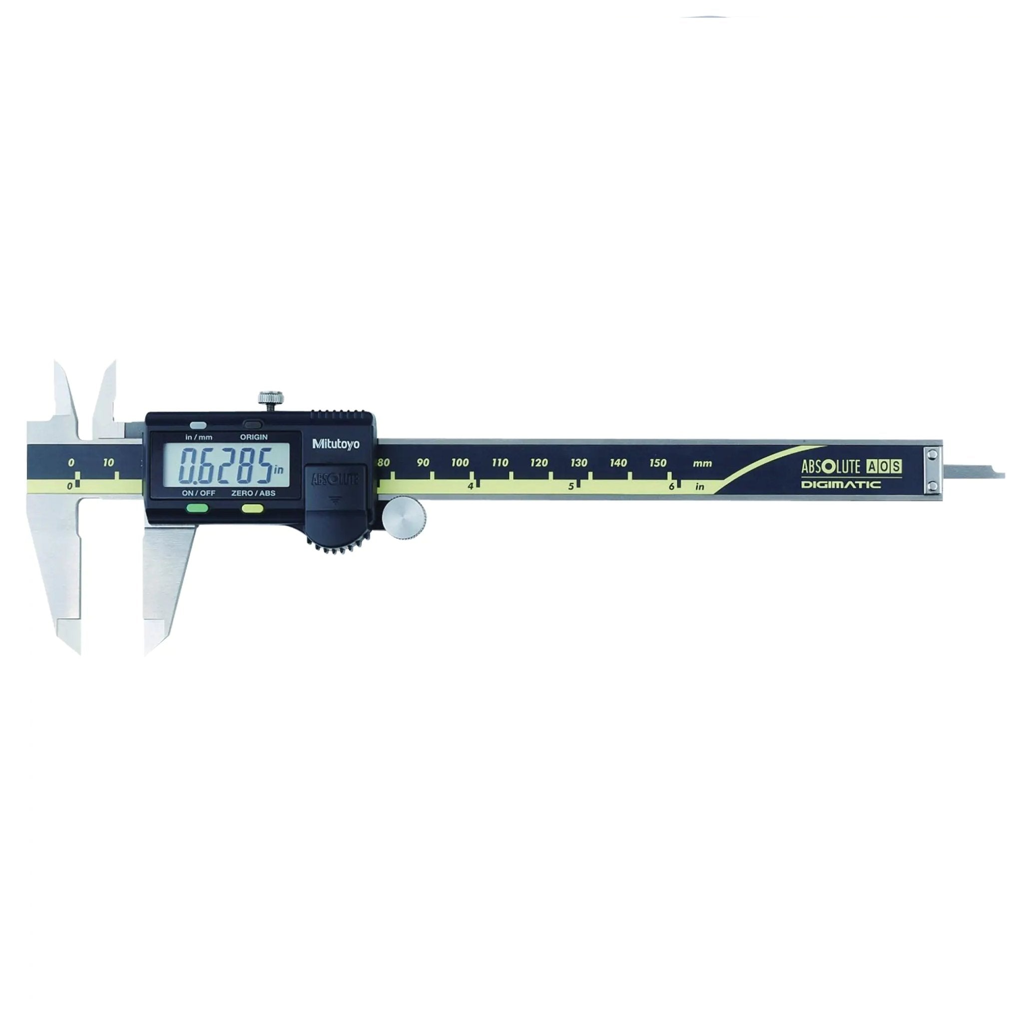 ABS Digimatic Caliper, 0.0005" (0.01 mm) Resolution, 0" - 6" (0 mm - 152 mm) Range - CYANvisuals