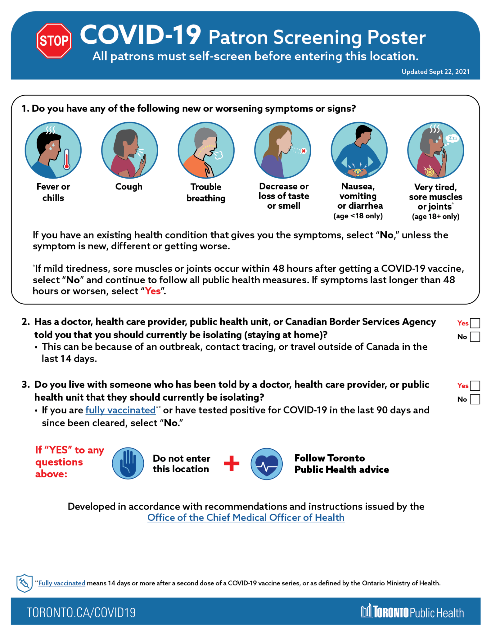 COVID-19 Screening Poster - CYANvisuals
