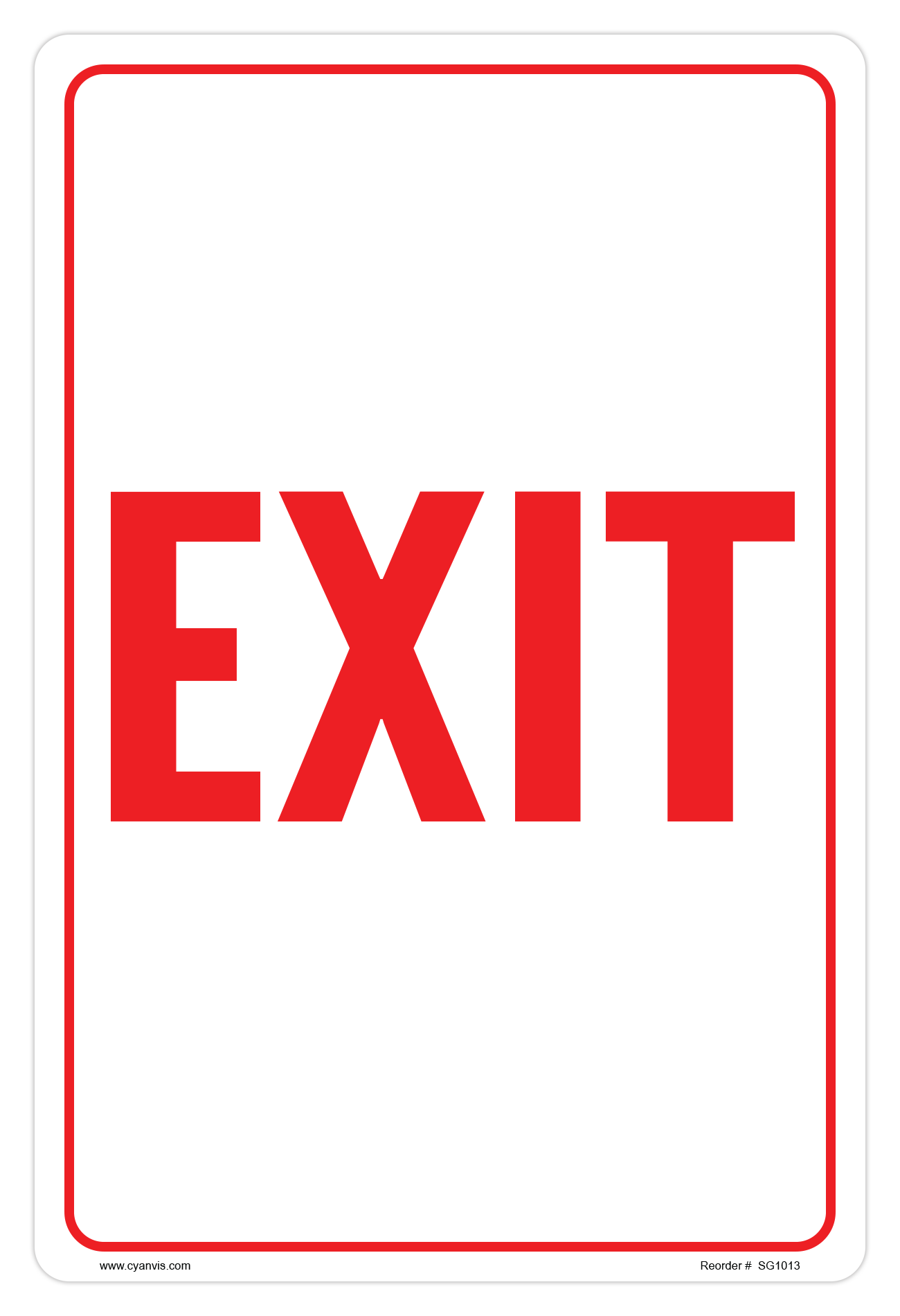 CYANVIS safety sign legend, Parking - EXIT