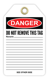 CYANVIS safety tag legend, Danger - AMMONIA