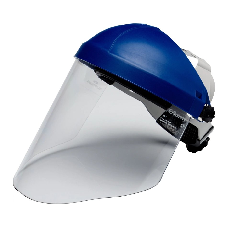 H8A Headgear with WP96 Faceshield, Polycarbonate, Ratchet Suspension, Meets ANSI Z87+ - CYANvisuals