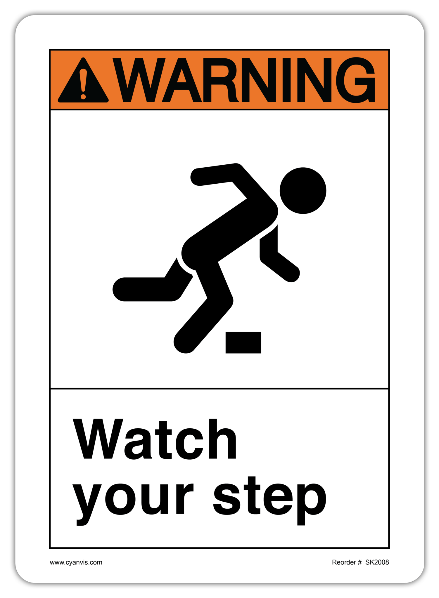 Safety Sign: ANSI - Warning - WATCH YOUR STEP - CYANvisuals
