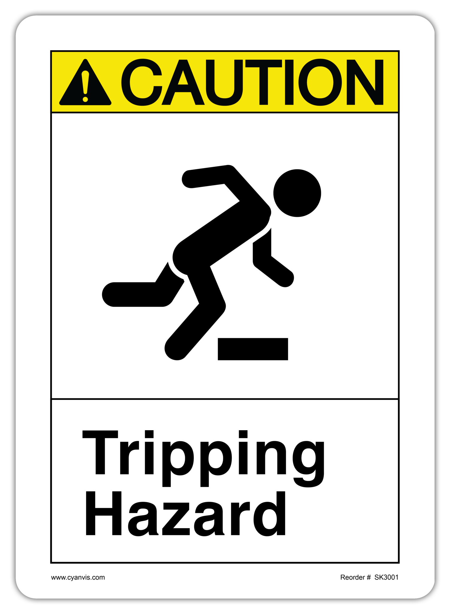 Safety Sign: ASNI - Caution - TRIPPING HAZARD - CYANvisuals