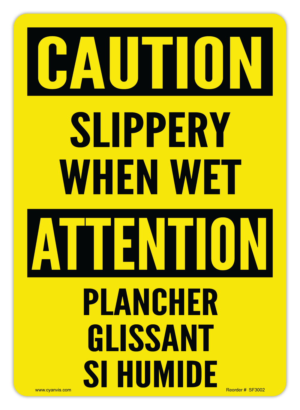 High quality Bilingual - Caution safety sign
