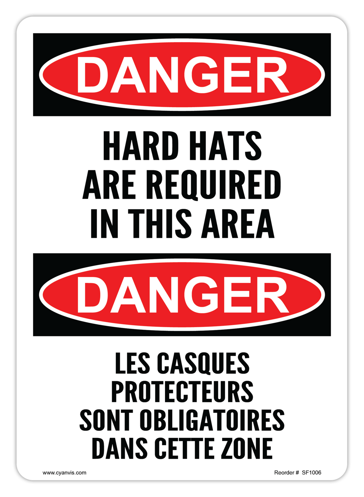 High quality Bilingual - Danger safety sign