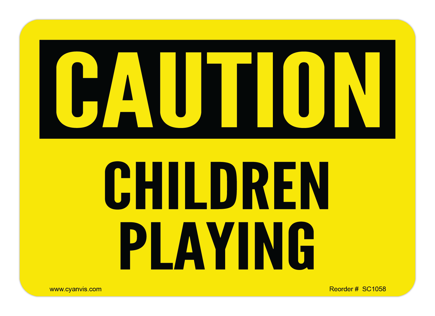 Safety Sign: Caution - CHILDREN PLAYING - CYANvisuals