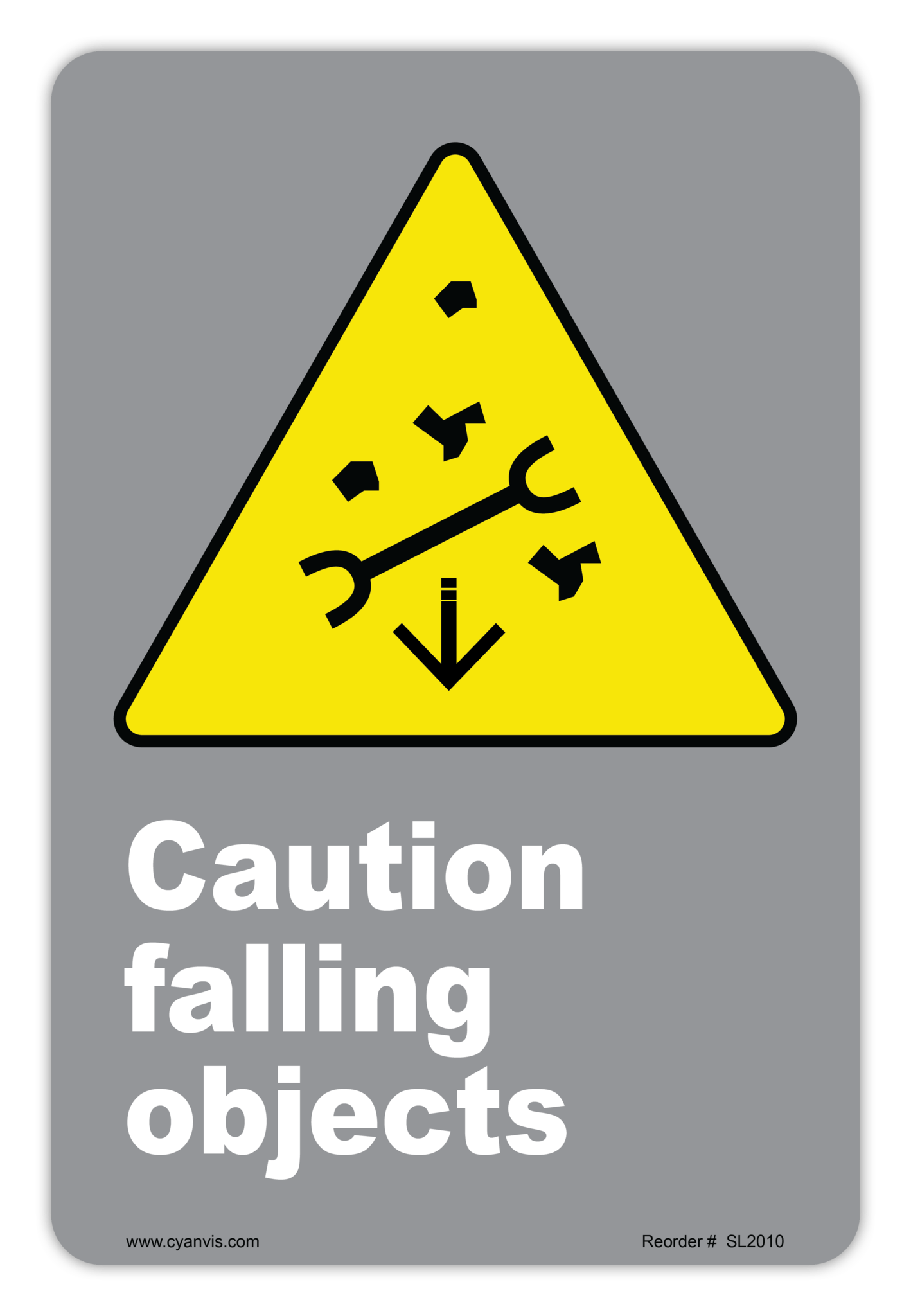 Safety Sign: CSA - Caution - CAUTION FALLING OBJECTS - CYANvisuals