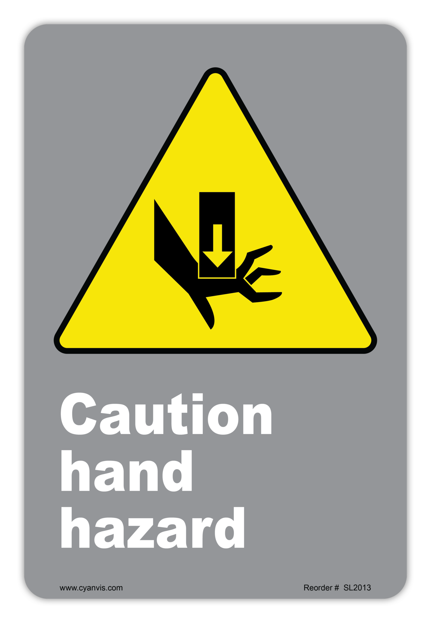 Safety Sign: CSA - Caution - CAUTION HAND HAZARD - CYANvisuals