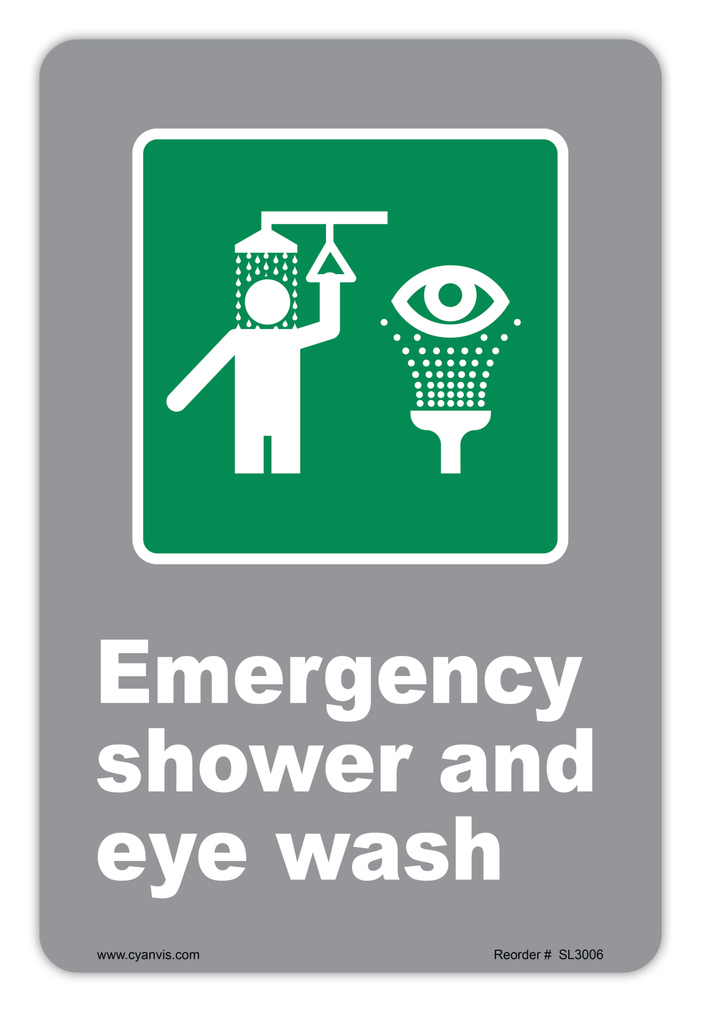 Safety Sign: CSA - Information - EMERGENCY SHOWER AND EYE WASH - CYANvisuals