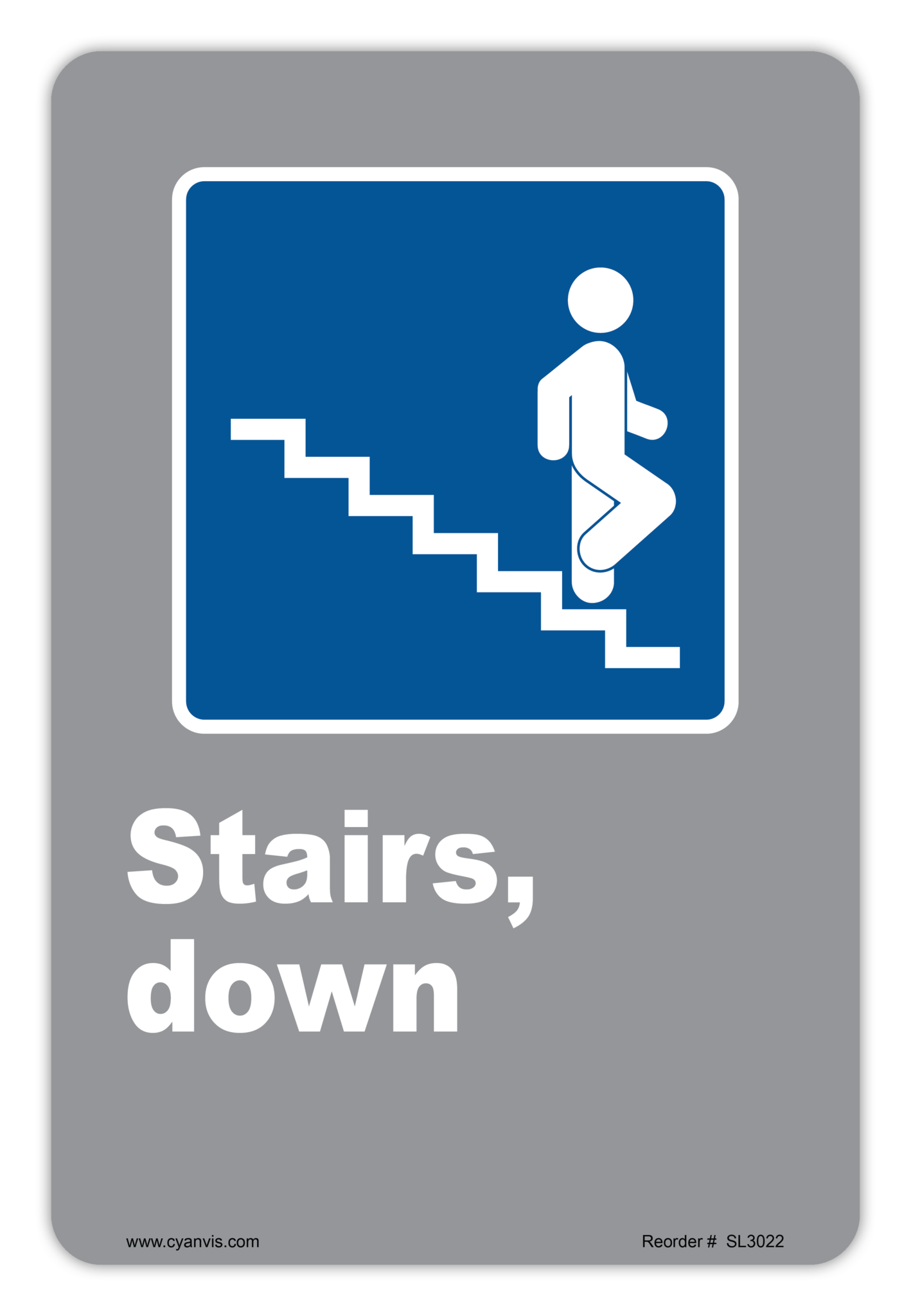 Safety Sign: CSA - Information - STAIRS, DOWN - CYANvisuals