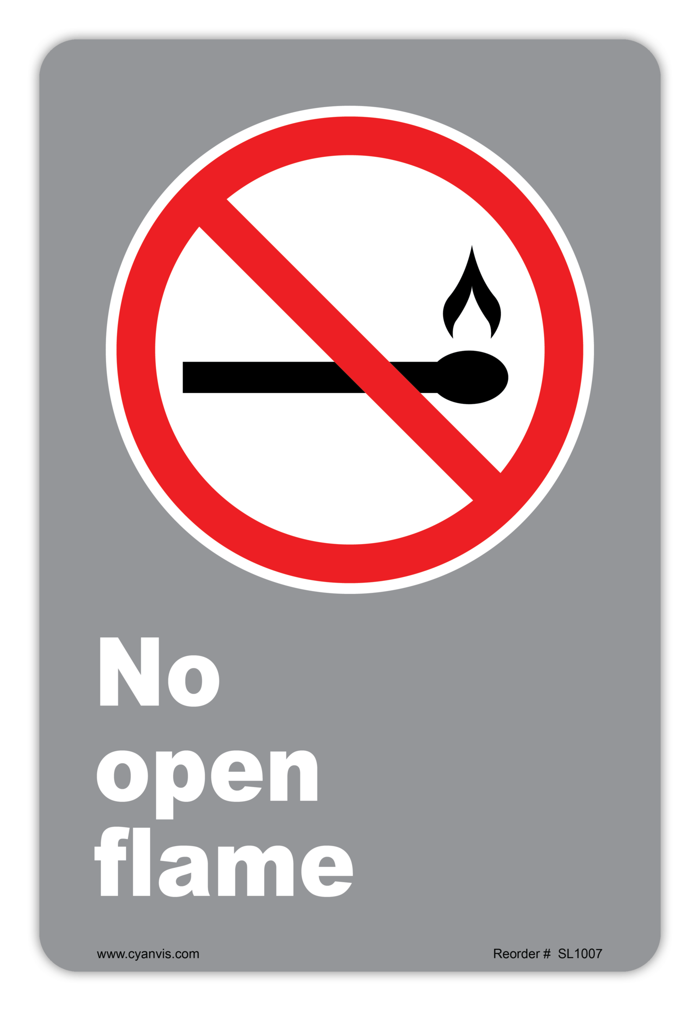 Safety Sign: CSA - Regulatory - NO OPEN FLAME - CYANvisuals
