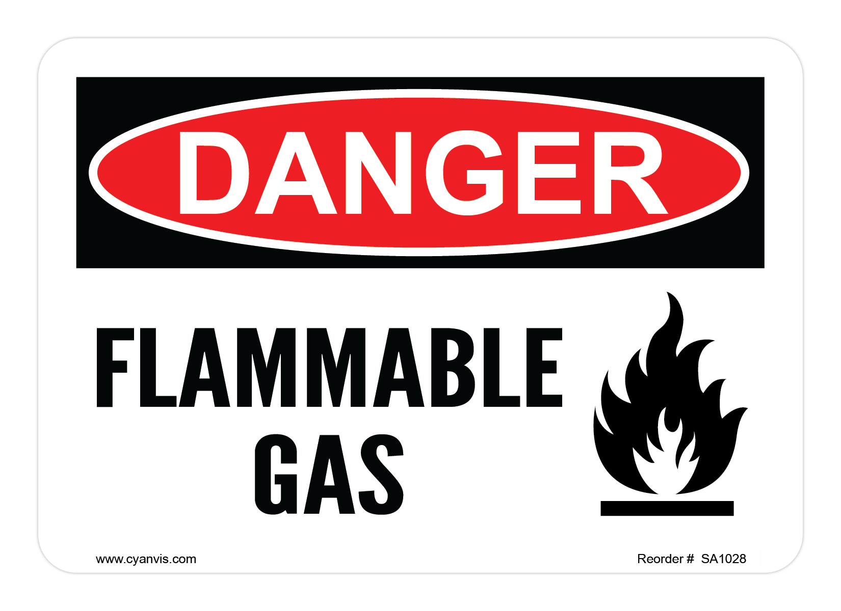 Safety Sign: Danger - FLAMMABLE GAS - CYANvisuals