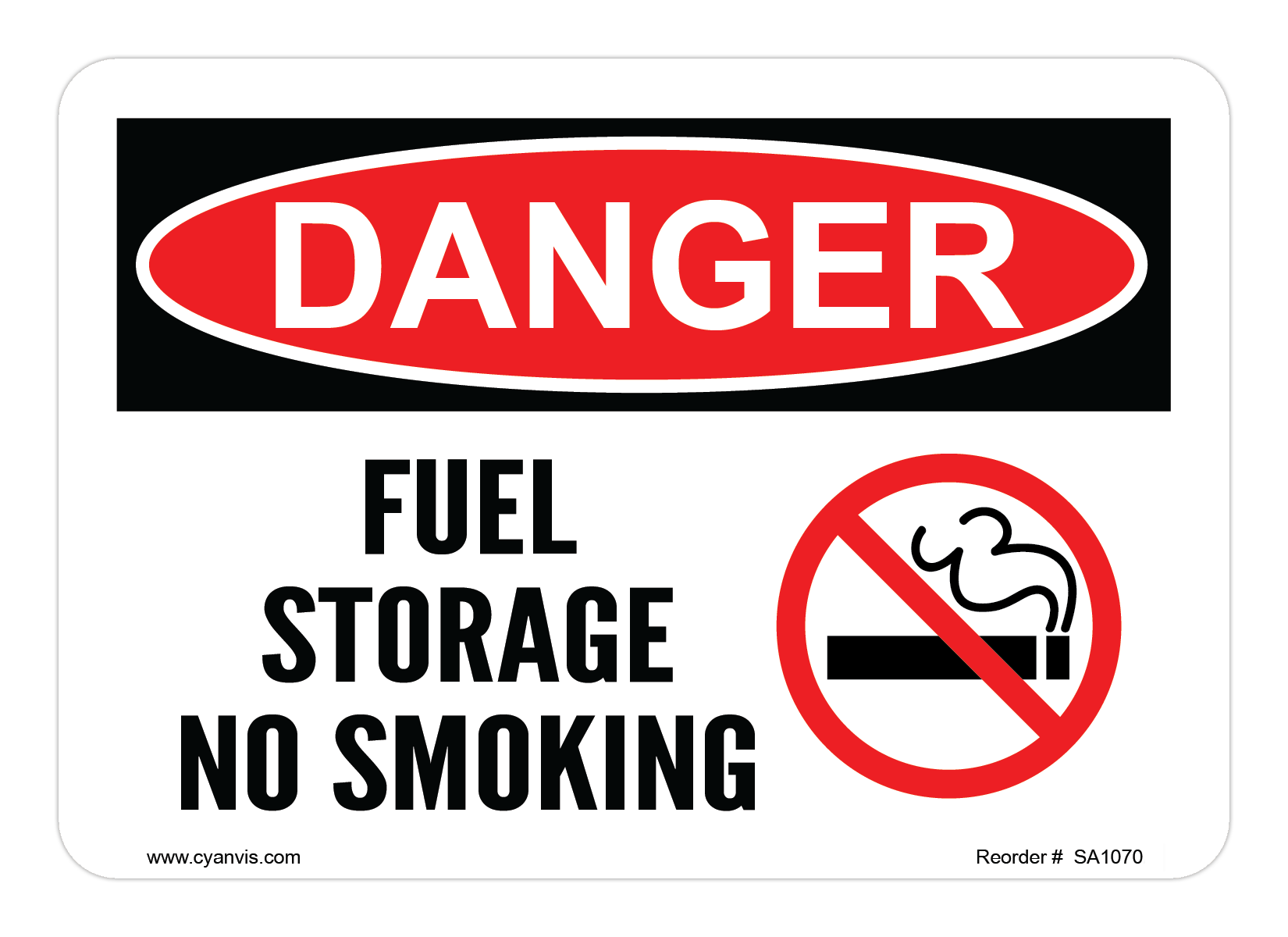 Safety Sign: Danger - FUEL STORAGE NO SMOKING - CYANvisuals