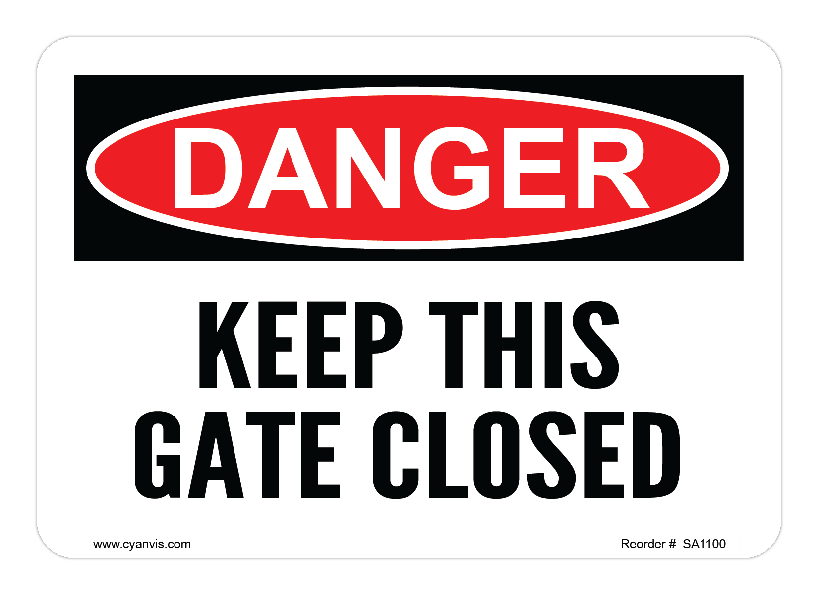 Safety Sign: Danger - KEEP THIS GATE CLOSED - CYANvisuals
