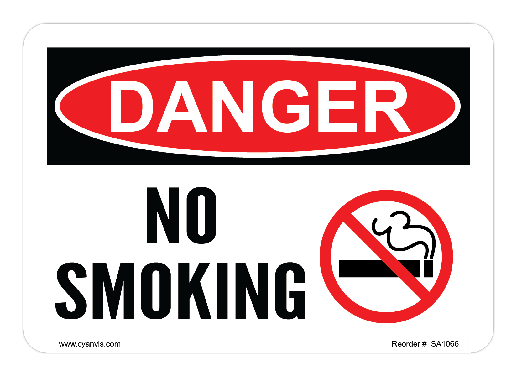 Safety Sign: Danger - NO SMOKING - CYANvisuals