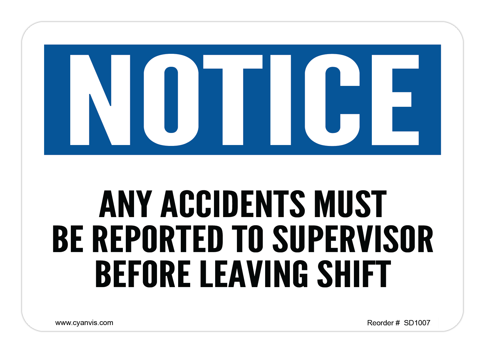 Supervisor Verification Sign High quality Notice safety sign – CYANvisuals.com