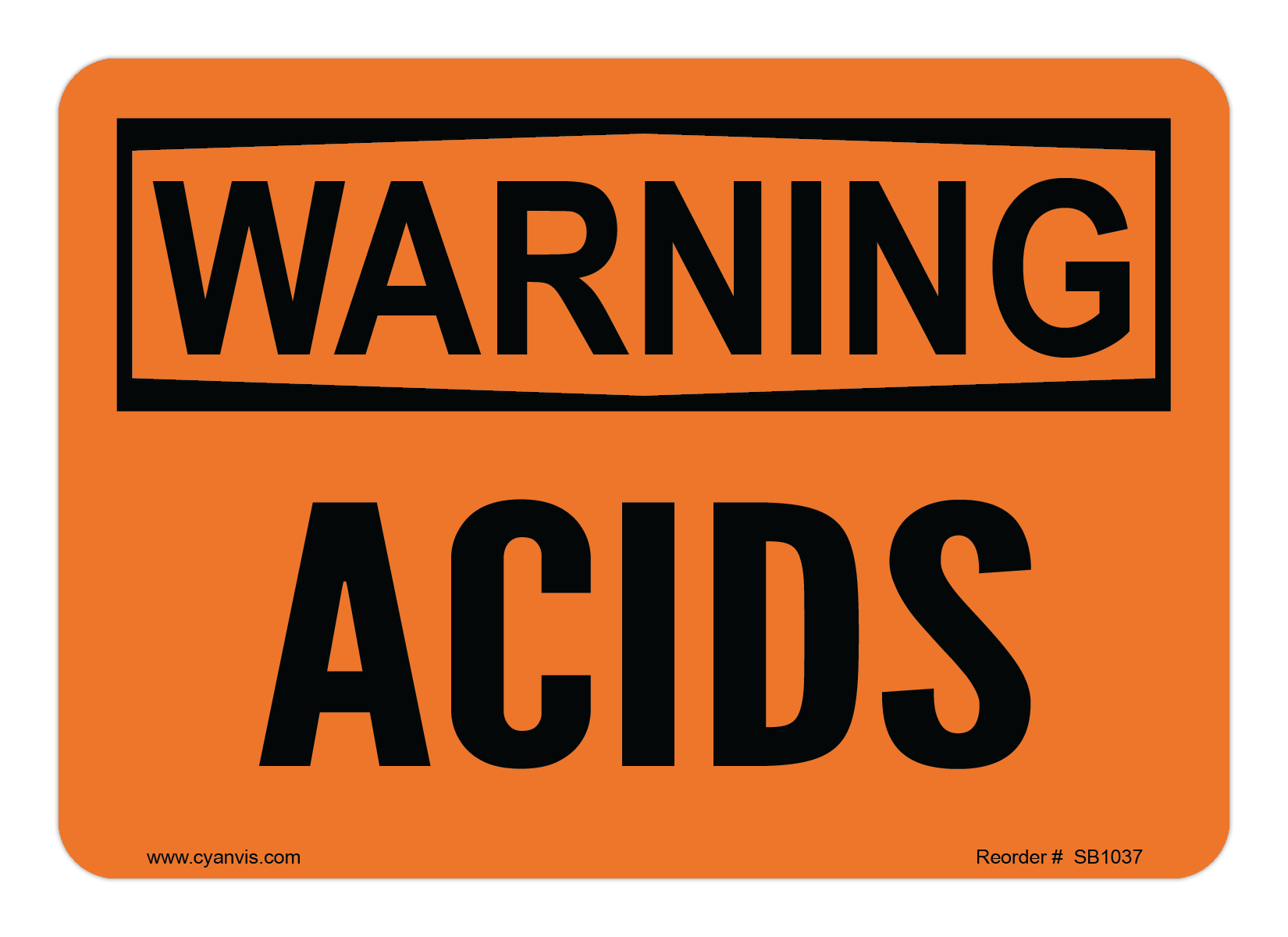 Safety Sign: Warning - ACIDS - CYANvisuals
