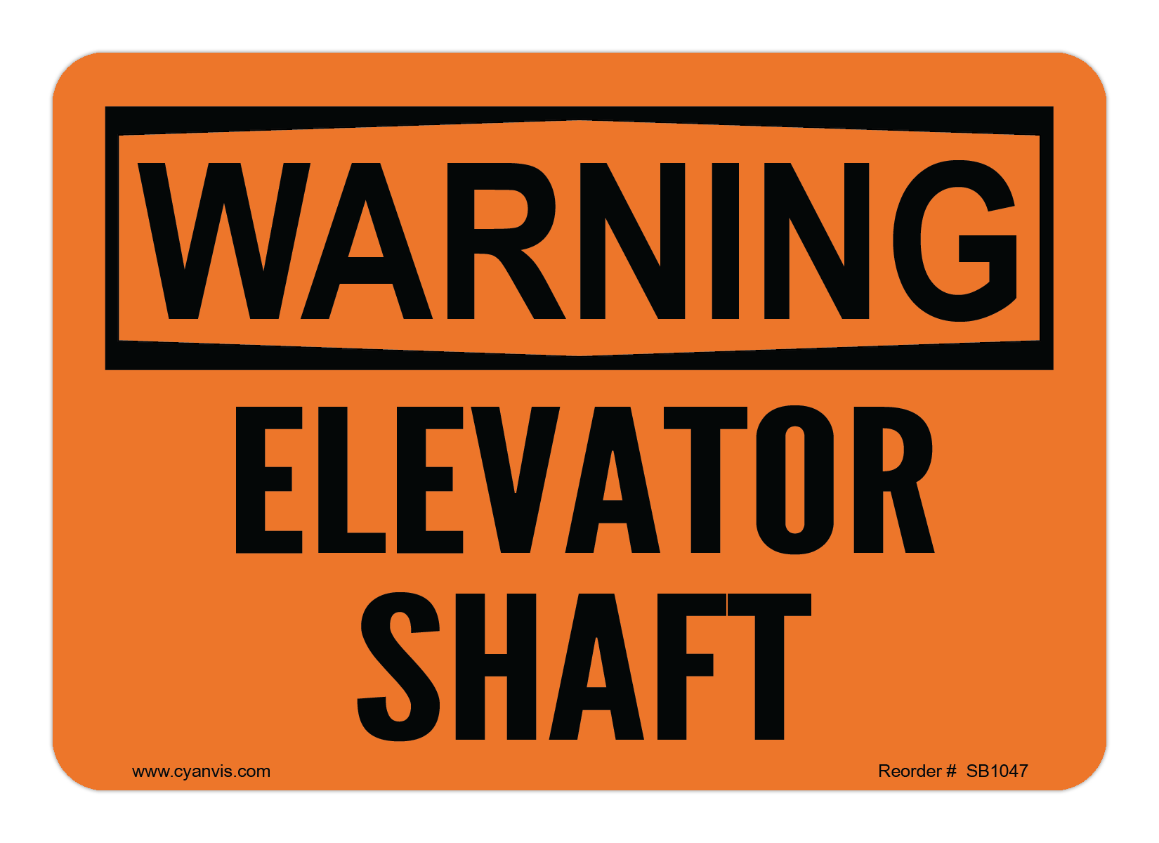 Safety Sign: Warning - ELEVATOR SHAFT - CYANvisuals