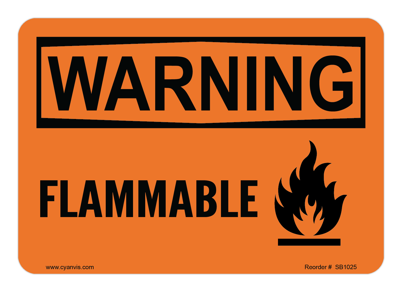 Safety Sign: Warning - FLAMMABLE - CYANvisuals
