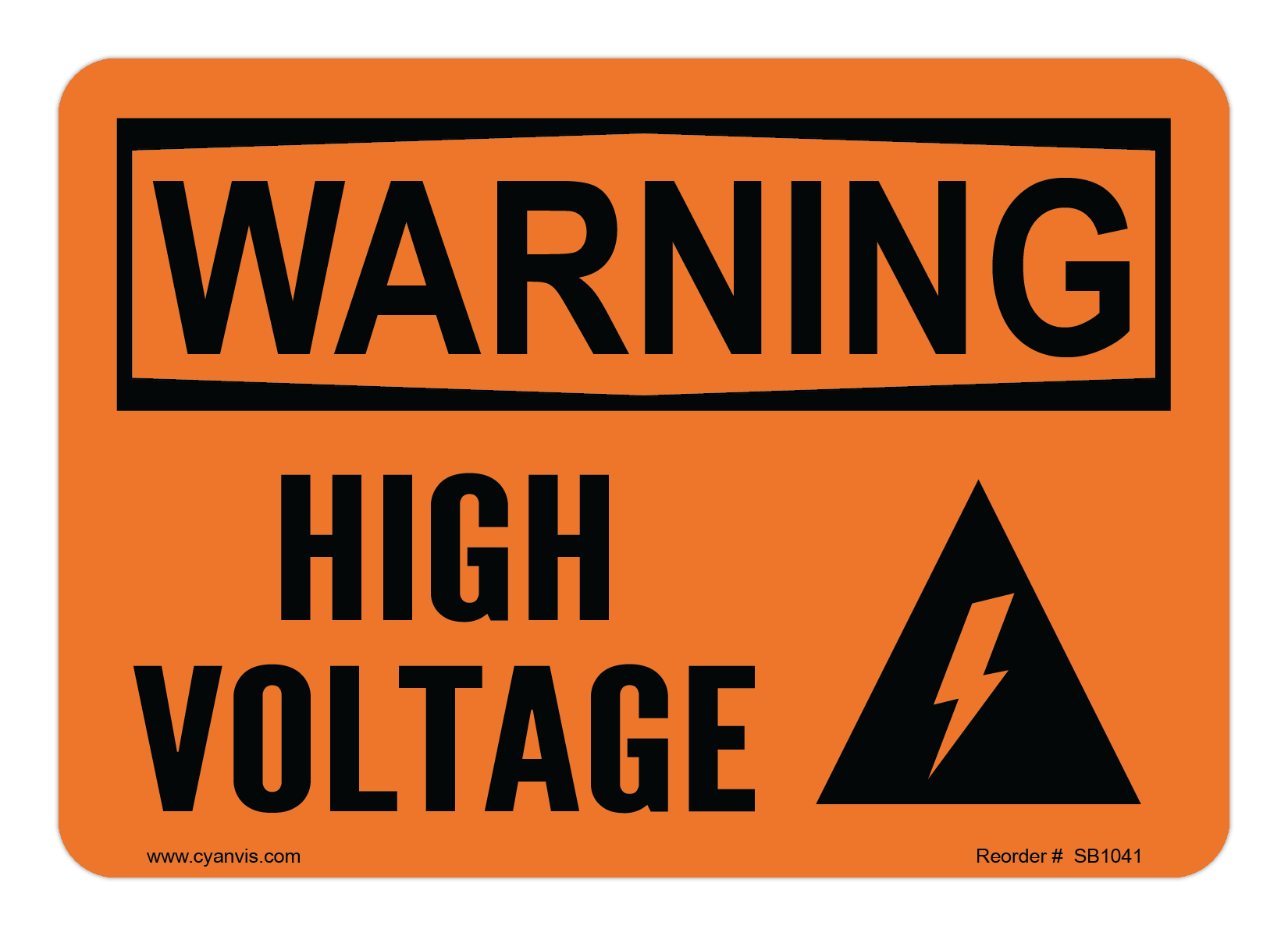 Safety Sign: Warning - HIGH VOLTAGE - CYANvisuals