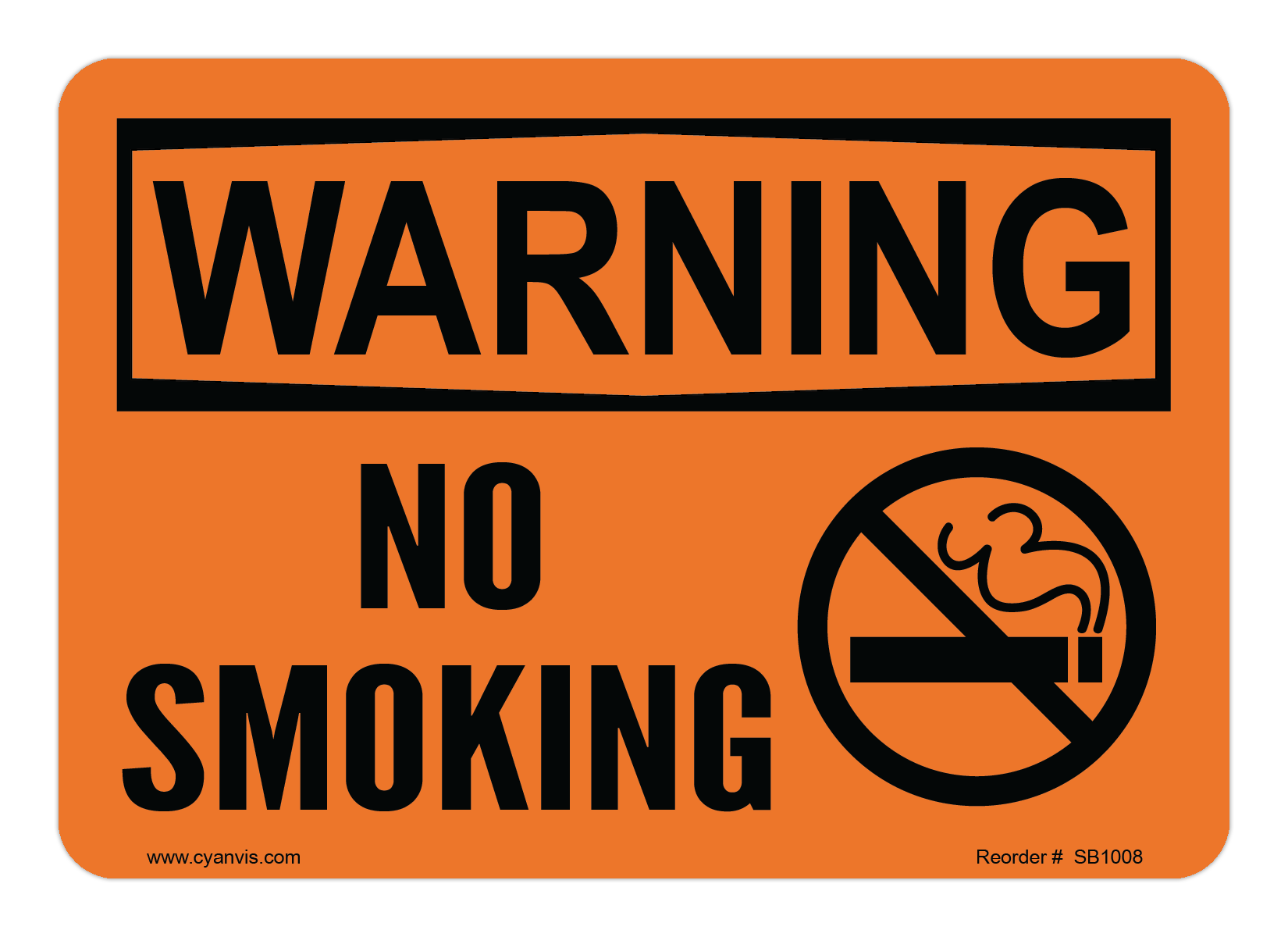 Safety Sign: Warning - NO SMOKING - CYANvisuals
