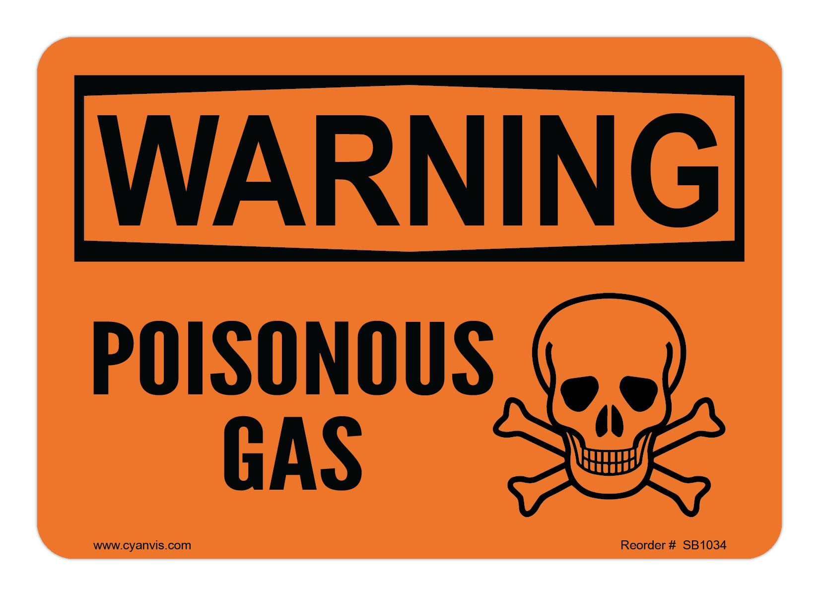 Safety Sign: Warning - POISONOUS GAS - CYANvisuals