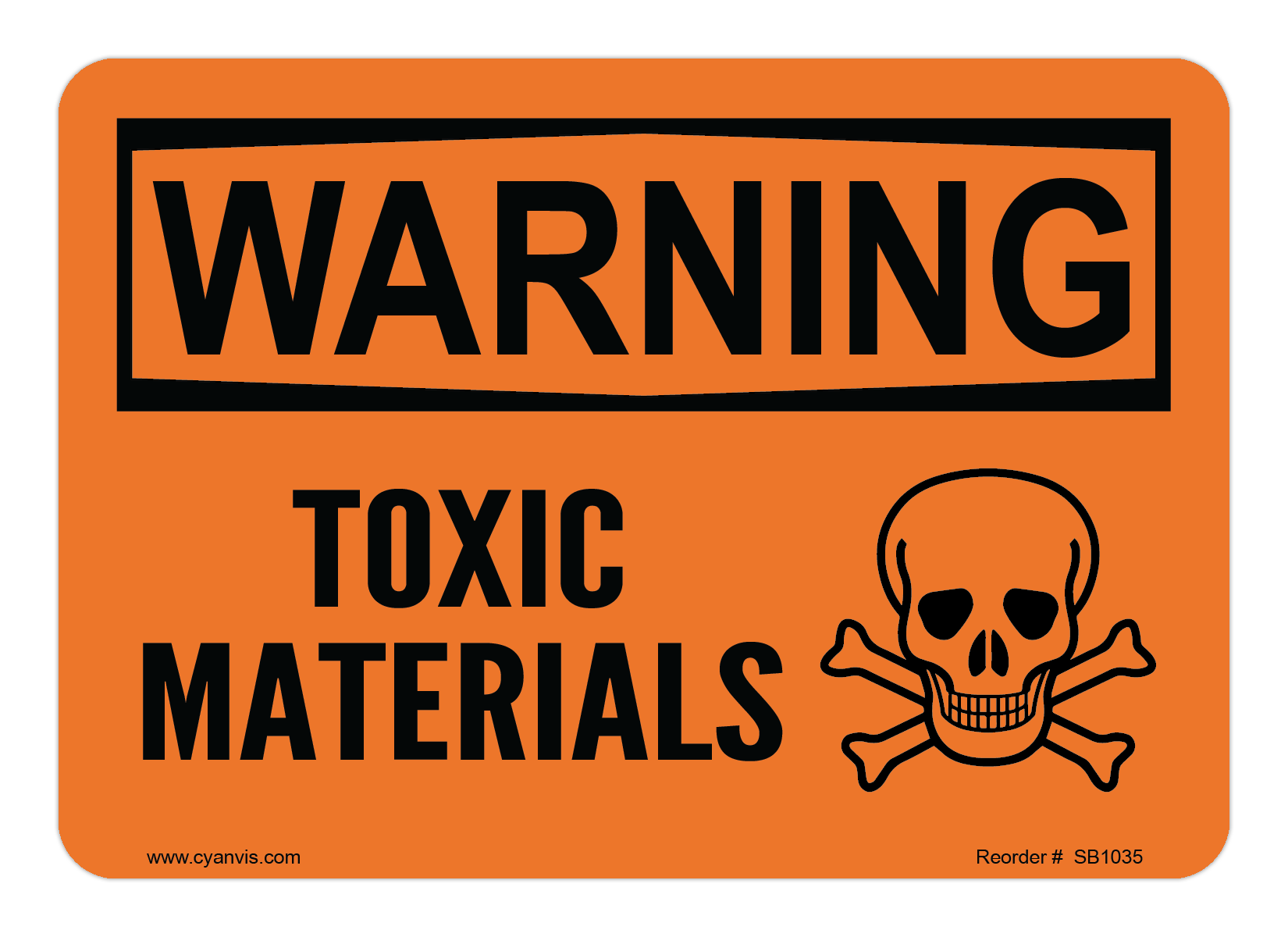 Safety Sign: Warning - TOXIC MATERIALS - CYANvisuals
