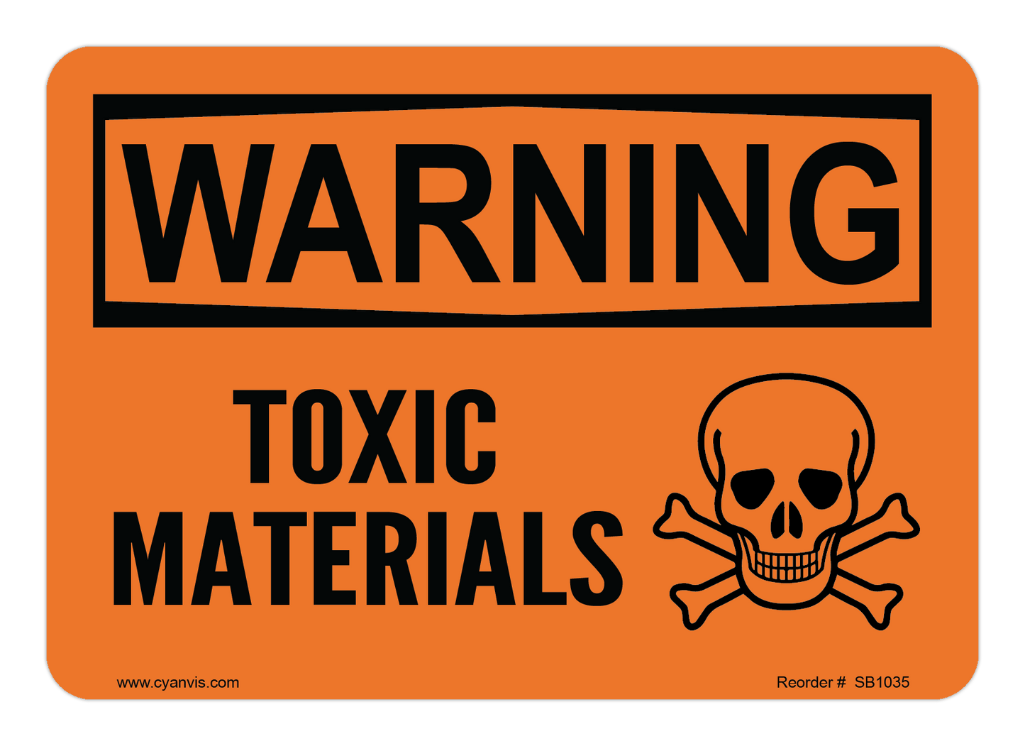 Safety Sign: Warning - TOXIC MATERIALS - CYANvisuals