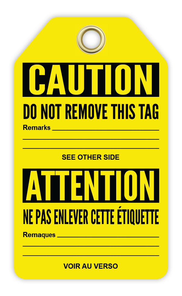 Safety Tag: Bilingual - Caution - DO NOT OPERATE - DÉFENSE D'ACTIONNER - CYANvisuals