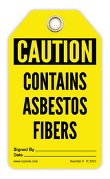 Safety Tag: Cautiom - CONTAINS ASBESTOS FIBERS - CYANvisuals