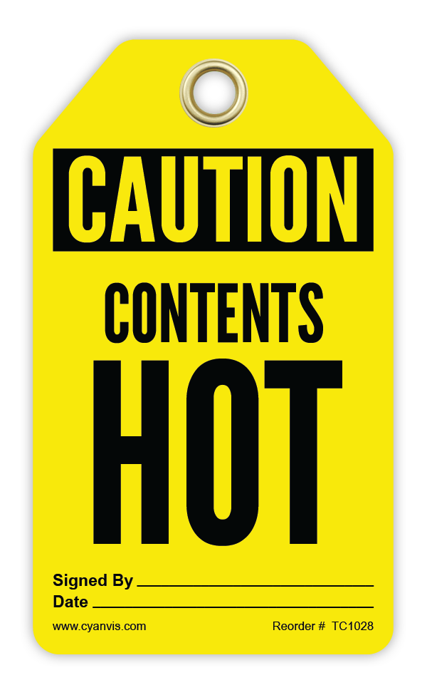 Safety Tag: Cautiom - CONTENTS HOT - CYANvisuals