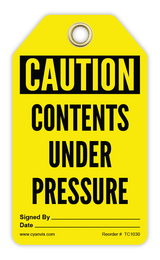 Safety Tag: Cautiom - CONTENTS UNDER PRESSURE - CYANvisuals