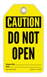 Safety Tag: Cautiom - DO NOT OPEN - CYANvisuals