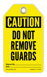 Safety Tag: Cautiom - DO NOT REMOVE GUARDS - CYANvisuals