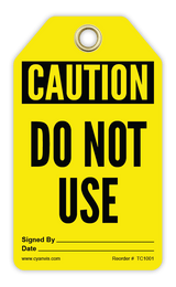 Safety Tag: Cautiom - DO NOT USE - CYANvisuals