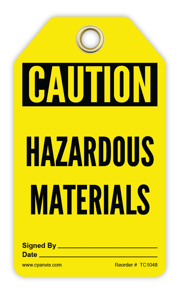 Safety Tag: Cautiom - HAZARDOUS MATERIALS - CYANvisuals