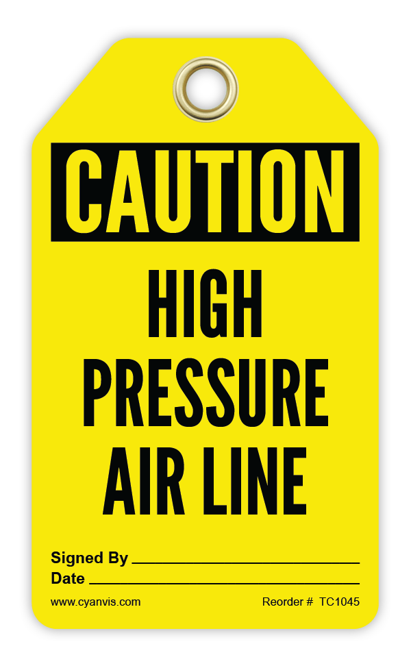 Safety Tag: Cautiom - HIGH PRESSURE AIR LINE - CYANvisuals