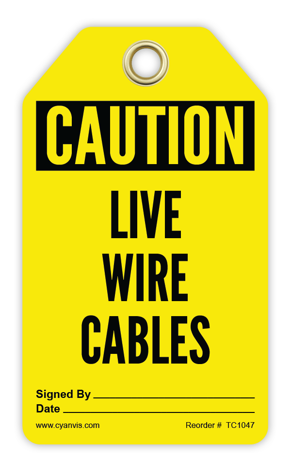 Safety Tag: Cautiom - LIVE POWER CABLES - CYANvisuals