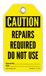 Safety Tag: Cautiom - REPAIRS REQUIRED DO NOT USE - CYANvisuals