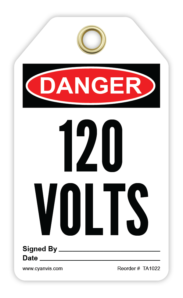 Safety Tag: Danger - 120 VOLTS - CYANvisuals
