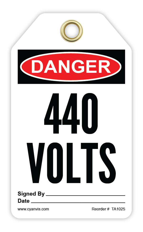 Safety Tag: Danger - 440 VOLTS - CYANvisuals