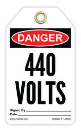Safety Tag: Danger - 440 VOLTS - CYANvisuals