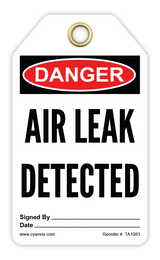 Safety Tag: Danger - AIR LEAK DETECTED - CYANvisuals