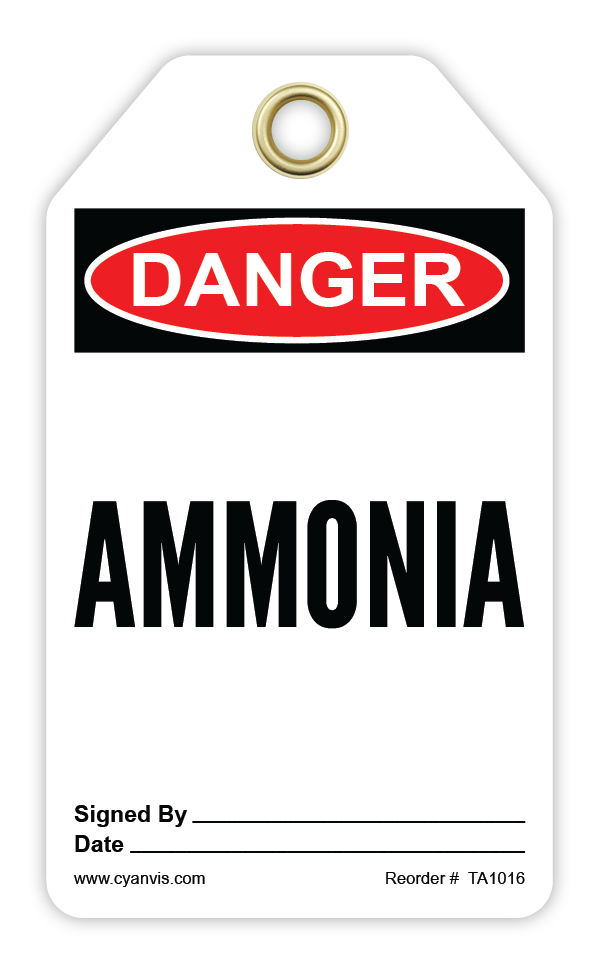 Safety Tag: Danger - AMMONIA - CYANvisuals